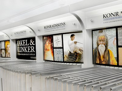 Pannåsystem Konradssons Kakels butik.