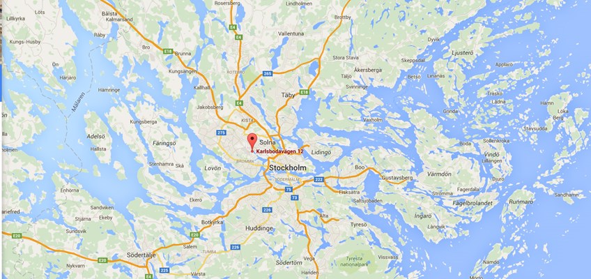 Karta över Konradssons kakels butik i Stockholm.