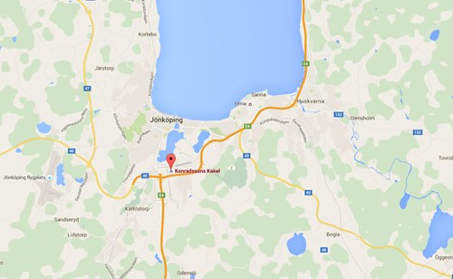 Karta över Konradssons kakels butik i Jönköping.