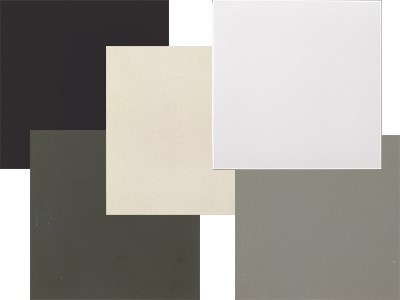 Kollage av plattorna i serien Unicolor.