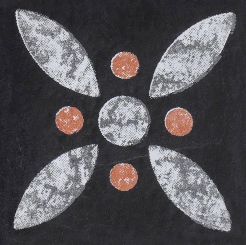 Le Crete Terra Svart Blomma Tozzetto - Dekorklinker