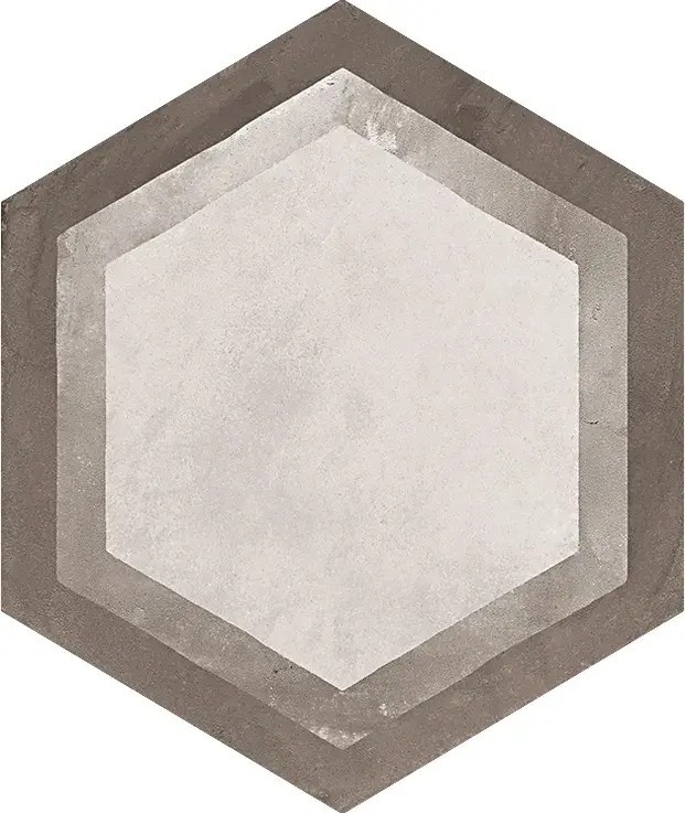 Terra Black/Grey Mix Hexagon - Klinker 7