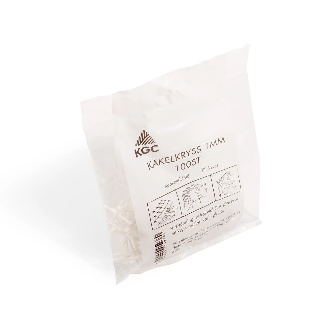 Kakelkryss 1 mm, 100 st - Fogsnören, kryss och levels 1