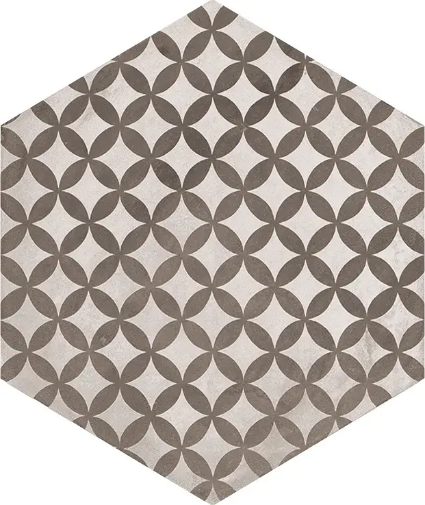 Terra Black/Grey Mix Hexagon - Klinker 16